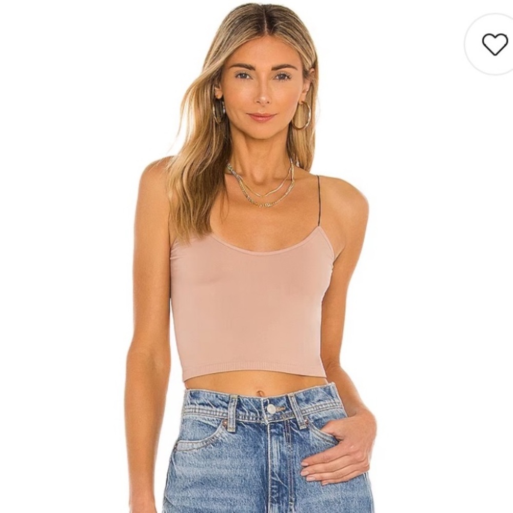 Free People Brami Skinny Strap Tank in Nude